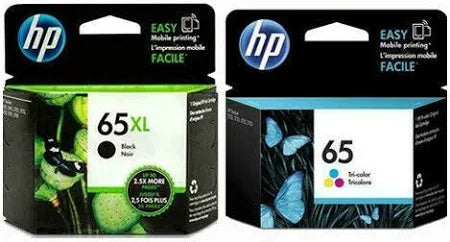 HP65XL GENUINE BLACK HIGH CAPACITY & STANDARD COLOUR 2-INK COMBO.