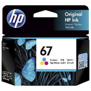 HP 67 Tri-Colour Genuine Ink Cartridge.