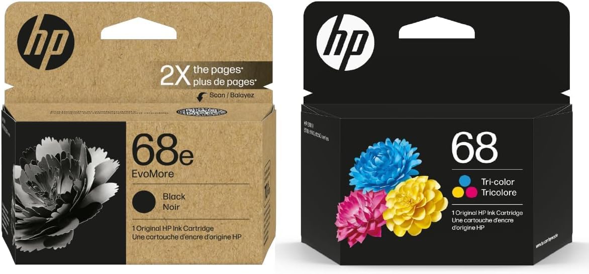 HP 68e Genuine XL Black and Standard Tri-Colour 2-Ink Combo.