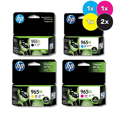 HP 965XL Blacks (2) &  Colours (3) Genuine 5-Ink Value Pack Extra Black.