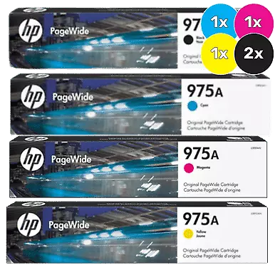 HP 975A Genuine PageWide 5-Ink Value Pack with extra Black.