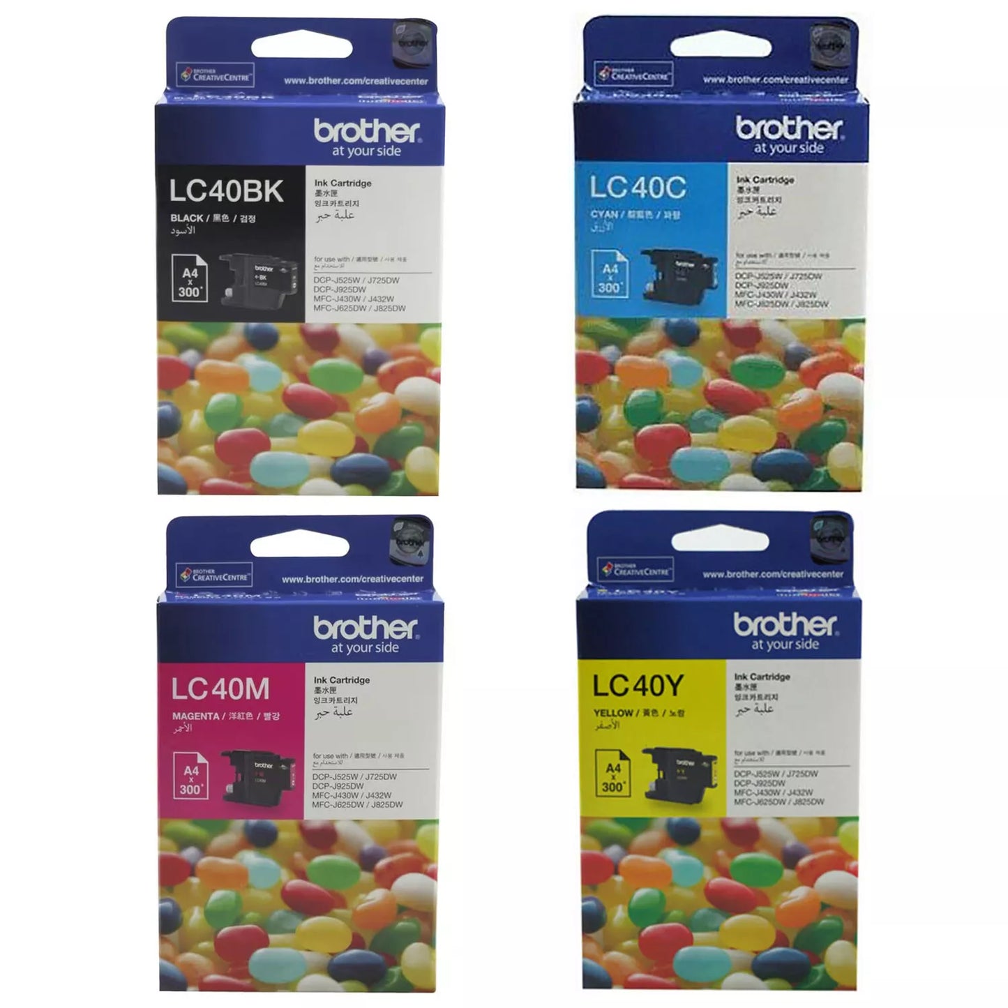 BROTHER LC-40 GENUINE 4-INK VALUE PACK.