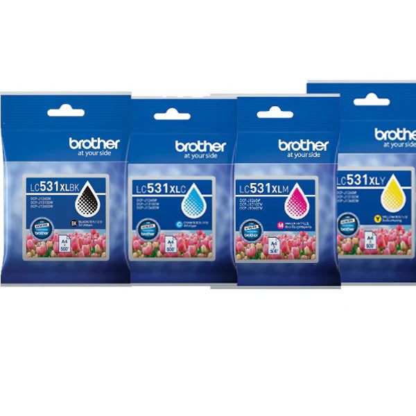 BROTHER LC-531XL GENUINE HIGH CAPACITY 4-INK VALUE PACK.