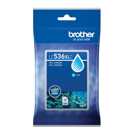 Brother LC-536XL Cyan Genuine High Capacity Ink Cartridge. FREE DELIVERY.