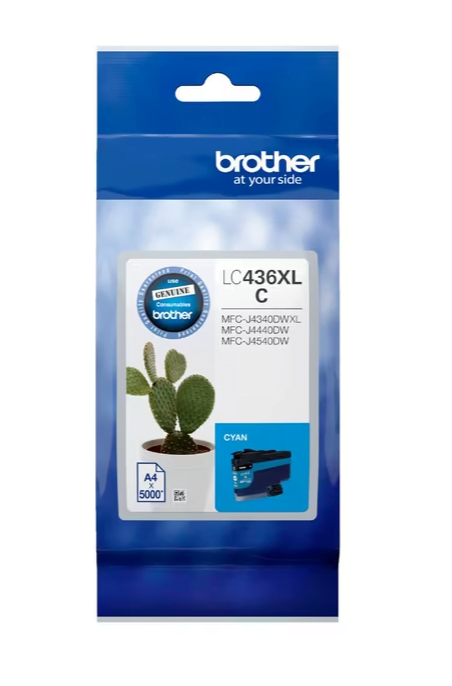 BROTHER LC-436XL GENUINE CYAN ORIGINAL INK CARTRIDGE. FREE DELIVERY.