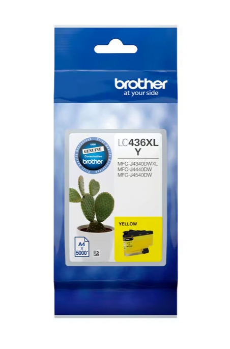 BROTHER LC-436XL GENUINE YELLOW ORIGINAL INK CARTRIDGE. FREE DELIVERY.