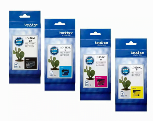 BROTHER LC-436XL GENUINE 4-INK HIGH CAPACITY VALUE PACK. FREE DELIVERY.
