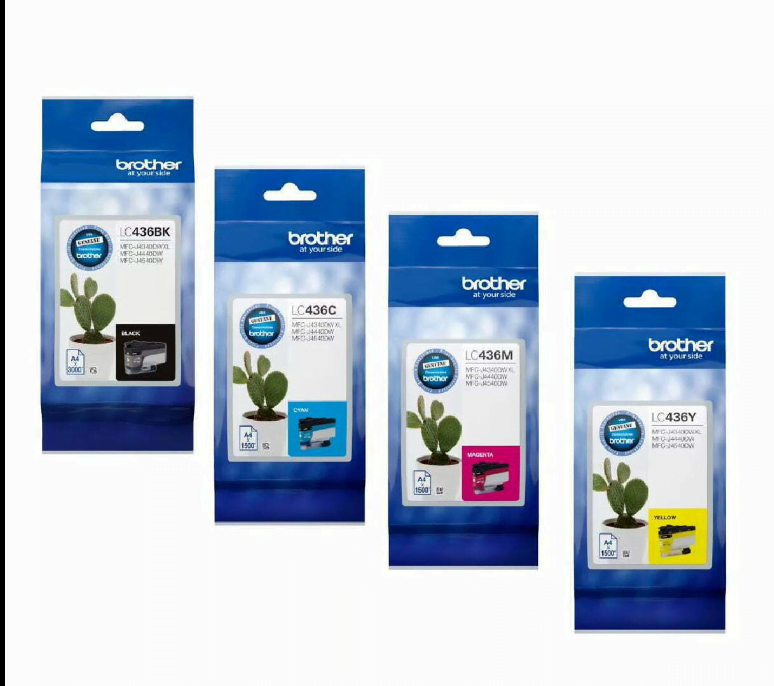 BROTHER LC-436 GENUINE VALUE PACK WITH ORIGINAL 4-INKS.