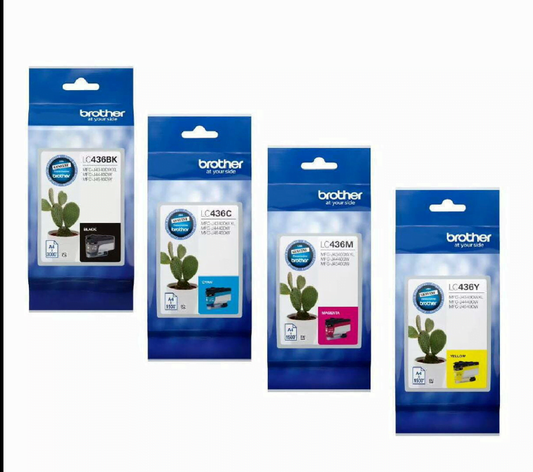 BROTHER LC-436 GENUINE VALUE PACK WITH ORIGINAL 4-INKS.