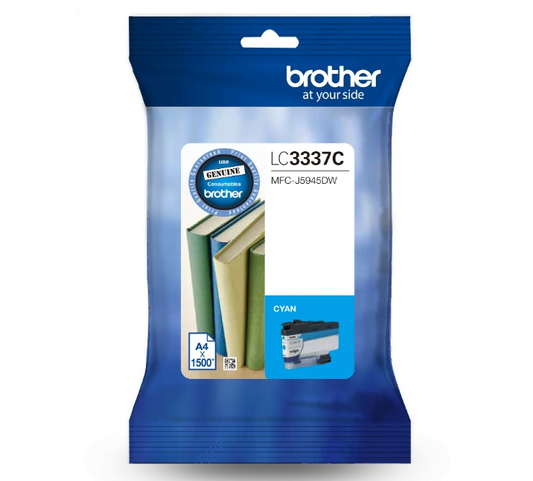 BROTHER LC3337 GENUINE CYAN ORIGINAL INK CARTRIDGE.