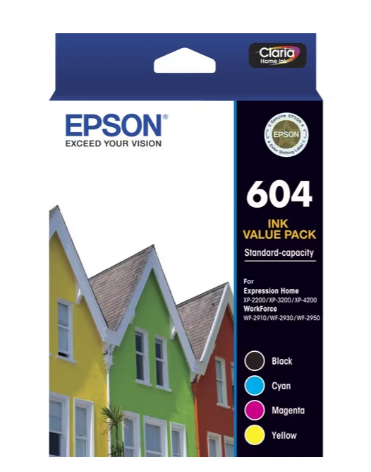Epson 604 Genuine 4-Ink  Original Value Pack