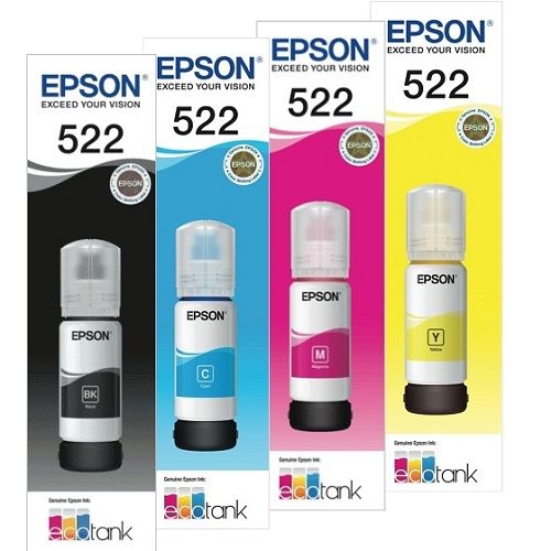 Epson 522 Genuine 4-Ink Bottle Value Pack.