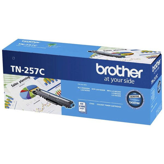 Brother TN 257 Cyan Genuine Toner Cartridge