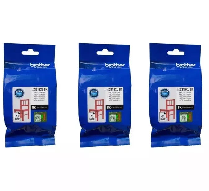Fre Ink THREE BROTHER LC-3319XL BLACK GENUINE HIGH CAPACITY INK CARTRIDGE. FRE ...