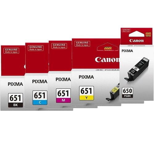 CANON PG-650/ CLI-651 GENUINE VALUE PACK WITH ORIGINAL 5 INKS.