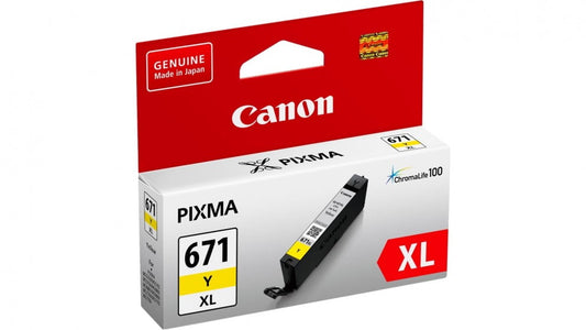 CANON CLI-671 XL YELLOW HIGH CAPACITY GENUIE INK CARTRIDGE.
