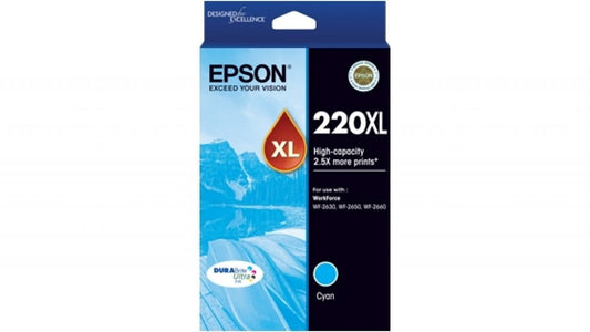EPSON 220XL CYAN GENUINE HIGH CAPACAITY INK CARTRIDGE.