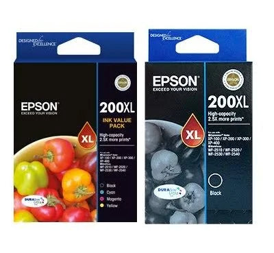 Epson 200XL Genuine 5-Ink High-Capacity Original Value Pack