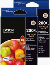 Two Epson 200XL Genuine 4-Ink High-Capacity Value Packs