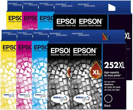 Epson 252XL Genuine High Capacity 10-Ink Original Value Pack.