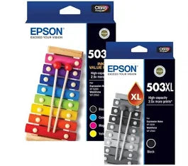 Epson 503XL Genuine High Capacity 5-Ink Value Pack with Extra Black.