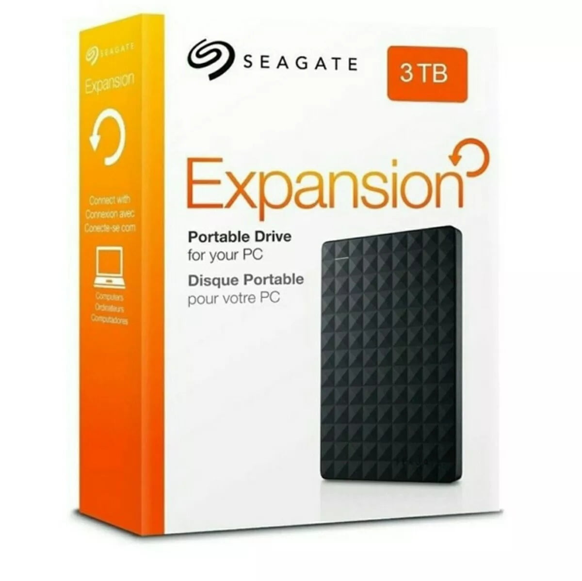 SEAGATE 3TB EXPANSION PORTABLE HARD DRIVE.