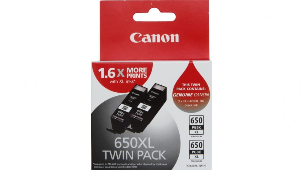 Canon PGI 650 XL Black Genuine Ink Cartridges Twin Pack. DAMAGE BOX SALE.
