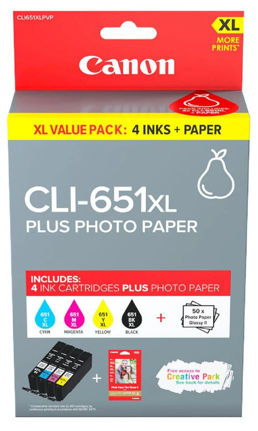 CANON CLI-651XL GENUINE 4-INK HIGH YIELD PHOTO VALUE PACK. DAMAGE BOX SALE.