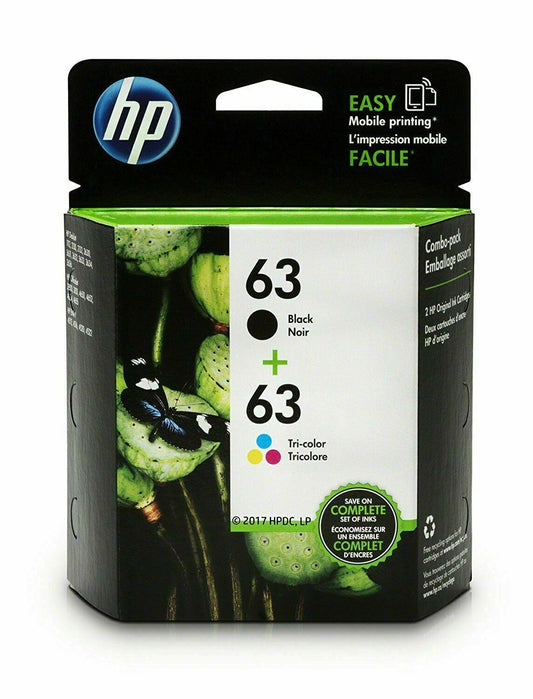 HP 63 BLACK & COLOUR GENUINE COMBO INK.