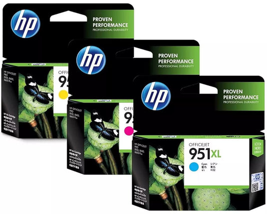 HP 951XL GENUINE HIGH CAPACITY COLOUR 3-INK VALUE PACK.