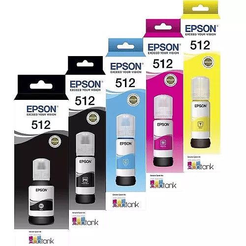 Epson 512 Genuine 5-Bottle Ink Value Pack.