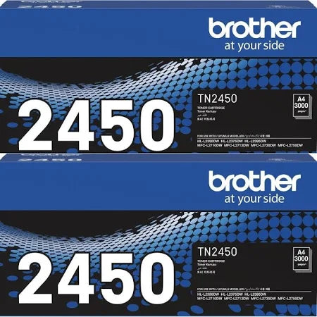 Two Brother TN-2450 Black Genuine Toners. FREE DELIVERY.
