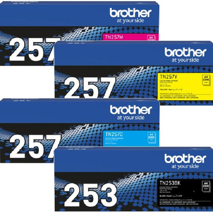 Brother TN-253 Black TN-257 Colours Genuine 4-Toner Value Pack.