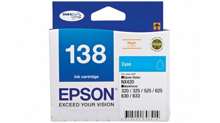 Epson 138 Cyan Genuine Ink Cartridge Ink Warehouse 2945