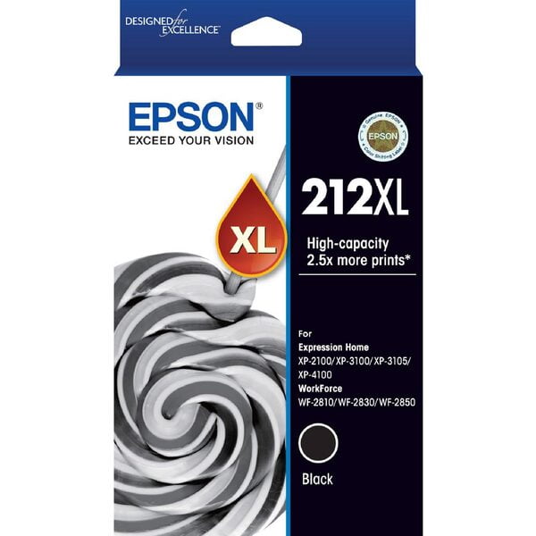 1x 212XL High-capacity Black Ink Cartridge for Epson XP4105 XP